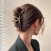 Threaded Gold Pearl Hair Claw for Thick Hair - Strong Hold Jaw Clips for Women - Fashion Hair Accessory Gift - Buy Online on GoSupps.com