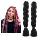 Traziewell Hair Extension Braiding Hair Natural Black Pre Stretched Easy Braid Soft Synthetic Fiber Crochet Braids Hair Extensions for Women 1806 FH001806 L
