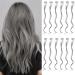 12 pieces diy curly hair extensions hair strands to clip highlight clip in extensions hair part wigs highlights hair for women girls gray 12pcs