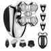 Head Shavers for Bald Men MAXGROOM 5 in 1 Waterproof Head Razor for Men with LED Display Travel Pouch USB Rechargeable & Magnetic Detachable Silver