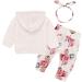Puseky Newborn Baby Girl Floral Hoodie Sweatshirt and Pants Set | 0-3 Months - Buy Online on GoSupps.com