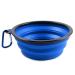 PhoneNatic Foldable Silicone Dog Bowl in Blue Travel Bowl for Dogs and Cats with Carabiner - XL Blue 1000 ml Blue XL