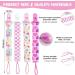 8Pcs Girls Baby Pacifier Clips - Dummy Clip Soother Chains with Silicone Ring Adapter for Dummies, Soothers, Teething Toys - Newborn Essentials in Pink - Buy Online on GoSupps.com