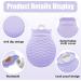 Small Hot Water Bottle with Cover - 320ml Mini Silicone Heat Pack for Pain Relief Warm & Cold Compress Ideal for Menstrual Cramps - Purple - Buy Online on GoSupps.com