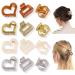 KesaPlan 12PCS Medium Claw Clips  Cute Small Hair Clips for Women  Jelly Heart Shaped Hair Clips  No-slip Square Octopus Hair Claws  Strong Hold Medium Hair Jaw Clamps for Girl Thick Thin Hair Color-1