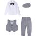 Mint Green Baby Boys 5pcs Wedding Suit Set | Grey Plaid | 2-3 Years - Buy Online on GoSupps.com