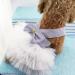 Tonsee Dog Tutu Dress with Bowknot - Striped Lace Princess Outfit for Small Dogs | XS White - Buy Online on GoSupps.com