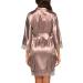 BESDEL Women's Satin Silk Short Kimono Robe L Taupe - Elegant Bridesmaids Robe - Buy Online on GoSupps.com