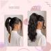 Premium Black Ponytail Extension with Side Clip-in Bangs - 50cm Long Curly Real Hair Hairpiece - Buy Online on GoSupps.com