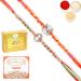 Ghasitaram Gifts Rakhi for Brother Rakhis Online - Set of 2 6300 6371 Fancy Rakhis with 200 GMS of Kaju katli and 200 GMS of Soan Papdi