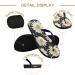 Mnsruu Gold Musical Note Daisy Flip Flops | XL Sandals & Slippers for Men & Women | Perfect for Home Hotel Spa & Travel - Buy Online on GoSupps.com