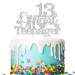Tenhaisi Gilttery Sliver 13 Ofiicial Teenager Cake Topper Happy 13 Teenager Birthday Cake Topper Cheers to 13 Years Decoration