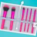 MODA Royal & Langnickel Travel Size Total Face Makeup Brush Set with Pouch Includes - Powder Foundation Angle Shader Smoky Eye Brow Liner and Pointed Lip Brushes Pink - Buy Online on GoSupps.com