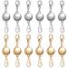 12 Pieces Locking Magnetic Jewelry Clasp Round Necklace Clasp Closures Bracelet Extender for Jewelry Making (Gold, Silver)
