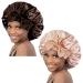 Bonnet queen satin silk sleeping cap adjustable ladies Mr. Motorship night hair care protection curler for curly long hair smooth breathable m black & pink
