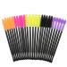 COSHINE 100pcs Disposable Silicone Eyelashes Makeup Brushes, 5 Styles Mascara Wands Applicator Spoolers silicone mascara brushes