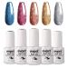 evpct Diamond Glitter Gel Nail Polish 5Pcs Set, Silver Rose Gold Blue Pink Reflective Glitter Shimmer Sparkle Sparkly Shiny Soak off UV LED Cured Gel Nail Gel Polish Kit Set Holidays Gift for Women N 0.17 Fl Oz (Pack of 5)…