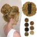 BARSDAR Claw Clip Messy Bun Hairpiece Clip in Hair Scrunchies Curly Synthetic Hair Bun Extensions for Women Ponytail Updo Hair Donut Chignon 16/27# Sandy Blonde mix Honey Blonde Evenly