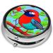 Colorful Birds Round Pill Box - 3 Compartment Travel Organizer | Portable Pill Holder for Easy Travel - Buy Online on GoSupps.com