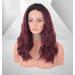 Vebonny Flawless Ombre Burgundy Wig with Black Roots - Short Wavy Lace Front Synthetic Wine-Red Hair for Afros | Style #044 - Buy Online on GoSupps.com