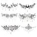 6 Sheets Temporary Tattoos for Women Girls Waterproof Rose Flower Fake Tattoos Sexy Underboob Tattoos Black Jewelry Bowknot Long Lasting Large Tattoos Stickers on Chest Waist Waterproof Body Art