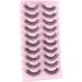 Aizuiwiy Russian Strip Lashes Natural Look Wispy False Eyelashes Russian Eyelashes Fake Eyelashes Russian Lashes Fluffy Wispy Lashes Hybrid Curl Strip Lashes Crossed Reusable 10 Pairs No Glue LY-SJ27-10S - Buy Online on GoSupps.com