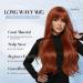 Long Orange Wigs for Women | Body Wave Ginger Hair Synthetic Wigs with Bangs - Shop Internationally! - Buy Online on GoSupps.com