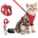 Petbonus cat dishes with a line adjustable cat leash with dishes for cats breathable and soft cat dishes Small cat with reflex strips for cats (red s) s red