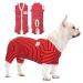 Tony Hoby Dog Suit for women and men dog overall with 4 legs and stripes soft cotton pile suit for comfortable sleep S red-boy