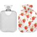 Naanle Valentine's Day Heart Strawberry Heat Bottle | 1L Transparent Warm Water Bottle for Bed | Hand & Foot Pain Relief & Cold Therapy - Buy Online on GoSupps.com