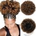 Afro Puff Drawstring Ponytail for Black Women Kinky Curly Afro Bun Extensions Chignon Updo Hairpiece Bun Ponytail Extensions Medium Size T1B-30#(65g)