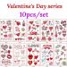 Valentine's Day Temporary Tattoo Set - 10 Sheets Waterproof Body Art Stickers for Men, Women, and Kids | Pink Rose, Sweet Love Hearts, Lips, Cupid Designs - Perfect for Legs, Arms, Face | Party Favors - Buy Online on GoSupps.com