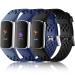 Epova 3 piece of bracelet compatible with Fitbit Charge 5 bracelet/Fitbit charge 6 bracelet soft breathable adjustable adjustable waterproof bracelet compatible with batch 5/6 bracelet women men black/dark blue/blue gray