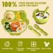 Auvstar Silicone Baby Tableware Set | Non-Slip BPA Free Children's Dishes with Suction Cup & Cutlery - Green - Buy Online on GoSupps.com