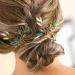 Elegant Green Rhinestone Wedding Crystal Hairpins - Gold Leaf Hair Accessories for Brides & Girls (2 Pieces) - Buy Online on GoSupps.com