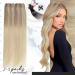 Moresoo Real Human Hair Blonde Weft Extensions Double Weft 24 Inch 100g #18/22/60 - Platinum Blonde Sew in Hair Extensions - Buy Online on GoSupps.com