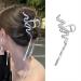 Metal Gold Silvery Black Hair Claw Clips Non Slip serpentine Snake Claw Clip Hair Accessories For Women Deluxe Tassel Vintage Metal Rhinestone Medium Hair Claw Clips For Thick Hair (Silver)