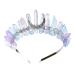 AWAYTR Raw Crystal Quartz Crown   Rhinestone Tiara Mermaid Headband for Woman Weeding and Parties (Water color(oblique))