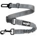 38-95cm Wuglo dog belt for the car - dogs buckle with an elastic belt - durable & safe car safety belt clip - universal dog straps (gray) gray_
