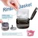 Denture Case Kit - 2 Pack - No-Leak Denture Bath with Strainer & Magnetic Mirror - Grey - Buy Online on GoSupps.com