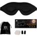 Luxury Sleep Eye Mask for Men & Women - Black Concave Molded Night Sleep Mask - Comfortable Cover for Travel, Yoga, Nap - 3D Contoured Cup Sleeping Mask & Blindfold - Buy Online on GoSupps.com