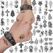 52 Sheet Temporary Tattoo for Women Men  Realistic Cool Black Tattoo Stickers Body Art Waterproof Long Lasting Fake Tattoos For Face Hand Arm Neck Leg