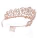 SNOWH Rhinestone Wedding Tiara - Rose Gold Princess Crown for Women and Girls - Buy Online on GoSupps.com