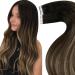 LAAVOO TAPE in Extensions real hair ombre brown 35cm hair extension real hair tape extensions balayage black to caramel blonde real hair tape in extensions #1b/4/27 25g 10pcs 35cm-10pcs 3.1 #1b/4/27