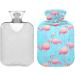 Summer Flamingo Hot Water Bottle 1L with Cover | Pain Relief & Sports Injury Comfort - Buy Online on GoSupps.com