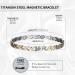 BioMag Titanium Steel Magnetic Bracelet for Women - Adjustable Wristband with Gift Box & Removal Tool - Silver Little Fish Design - Buy Online on GoSupps.com