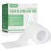 Mebak Clear Silicone Scar Gel Tape Roll (1.6 x 60 ) - Scar Removal Clear Strips for Acne C-Section & Keloid Surgery Reusable Scars Treatment Sheets Transparent