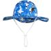 LANGZHEN Beach Sun Protection Hat for Baby Girls - Adjustable Wide Brim Toddler Kids Hat with Chin Strap - Black Shark-Blue - 2-4 Years - Buy Online on GoSupps.com
