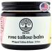 Beef Tallow Balm for Skin | ROSE TALLOW BALM | 3 Ingredients - 100% Grass Fed Tallow Jojoba Oil Rose Oil | Whole Body & Face Moisturizer | Whipped | Aging Skin & Eczema (2oz) (2oz Rose) Rose 2 Fl Oz (Pack of 1)