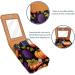 Travel Lipstick Organizer Case - Portable Makeup Bag with Mirror | Autumn Leaves & Pumpkin Design - Buy Online on GoSupps.com